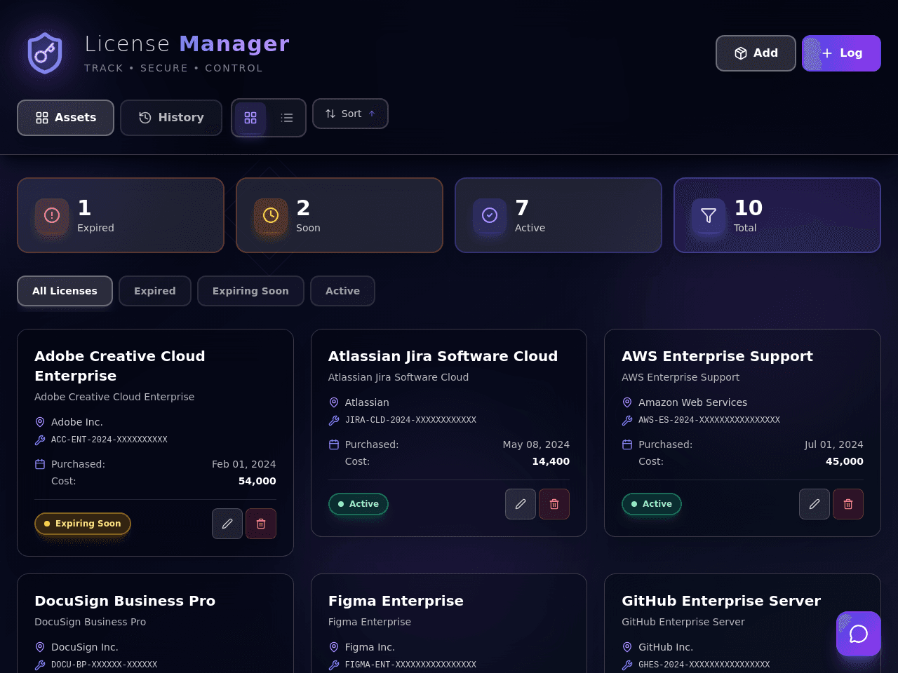 License Manager Dashboard
