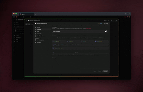 Agent training and memory in Taskade.