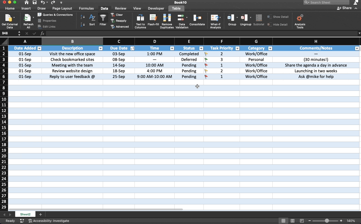 How To Create A To Do List In Excel Taskade Blog