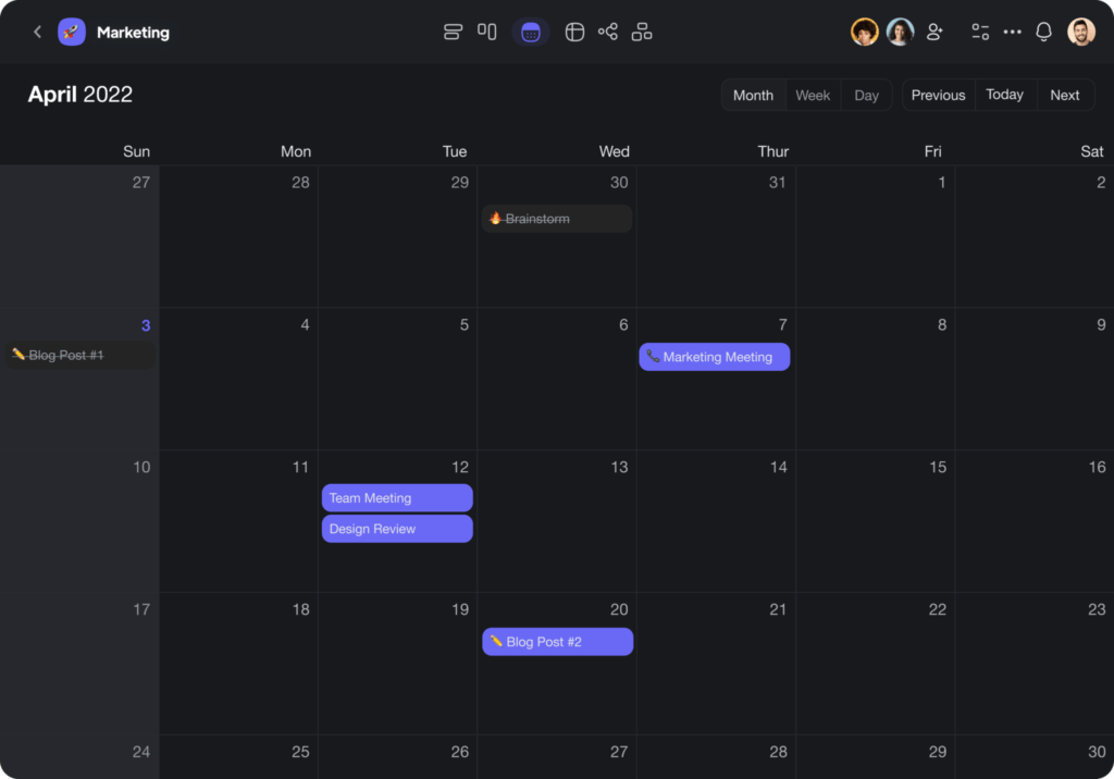Taskade Calendar events.