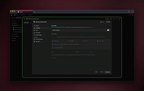 Taskade agent training and memory