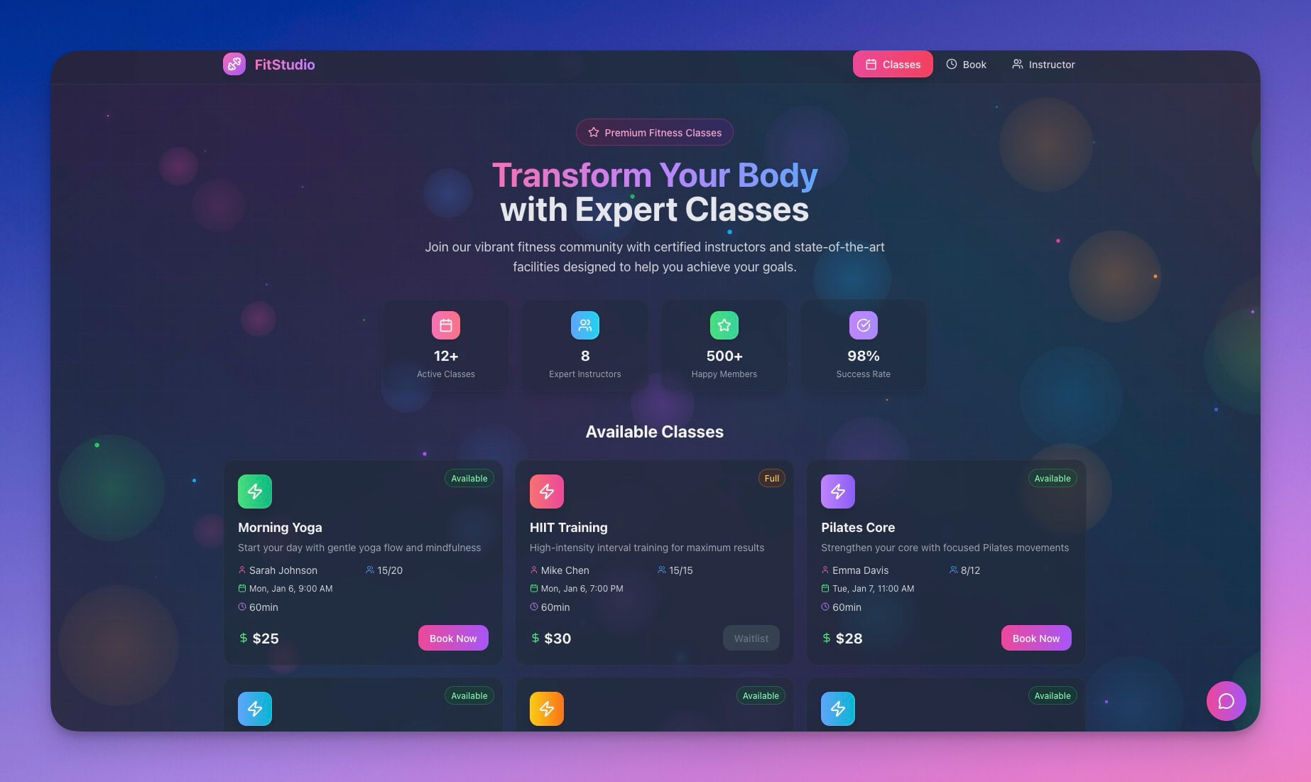 /static_images/Class Booking Portal app showing class listings, schedules, and participant management dashboard