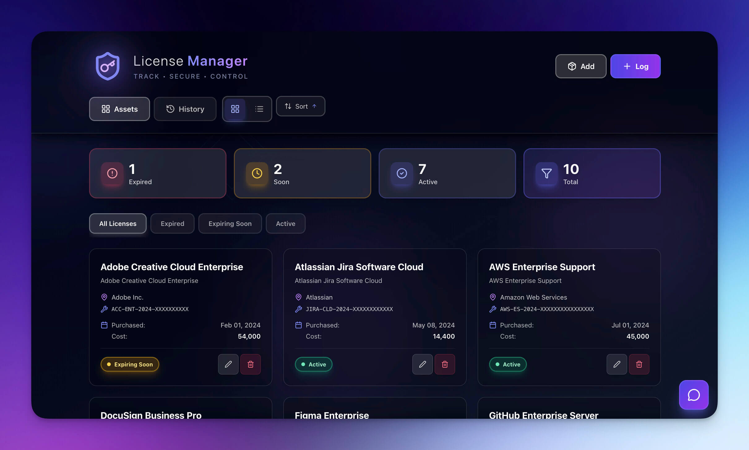 License Manager — track subscriptions, prevent auto-renewals, eliminate waste