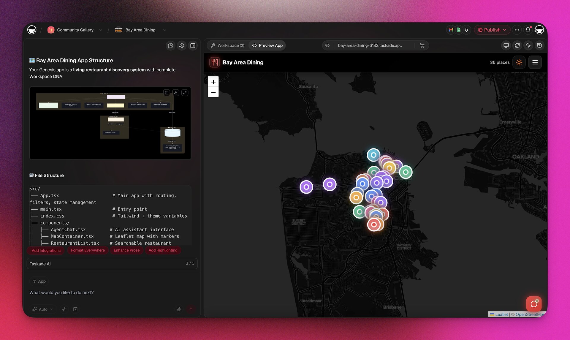 /static_images/Taskade Genesis interface — build AI apps from a single prompt