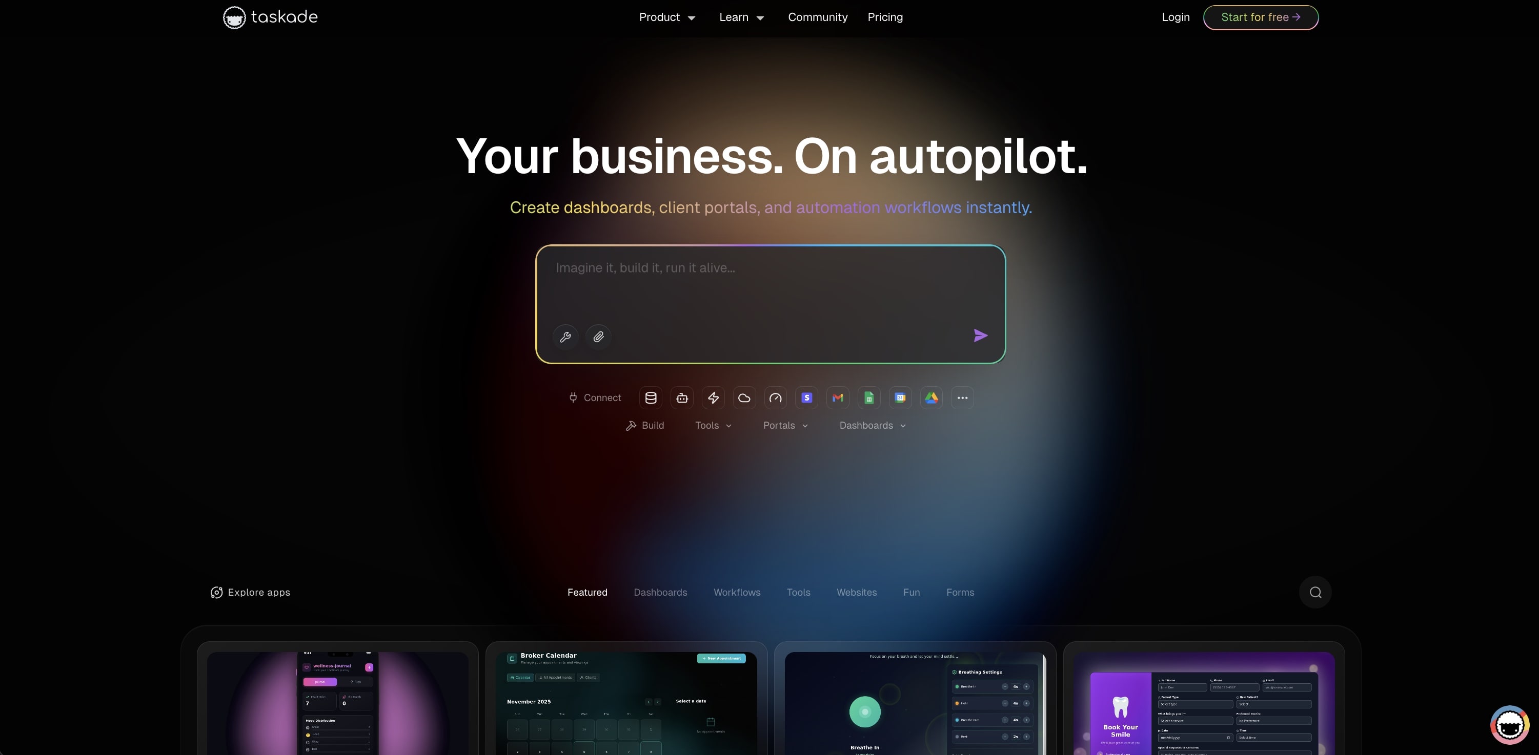 Taskade Genesis AI Website Generator