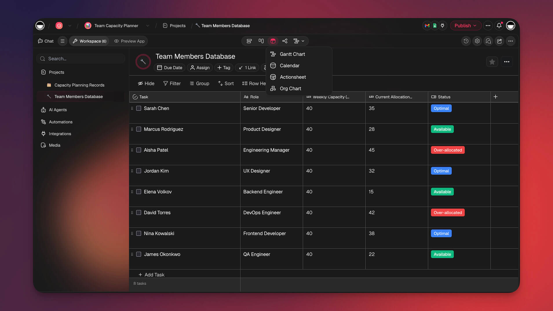 Taskade project views — 8 ways to visualize work.