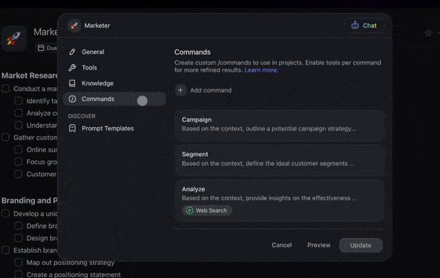 AI agent background task.