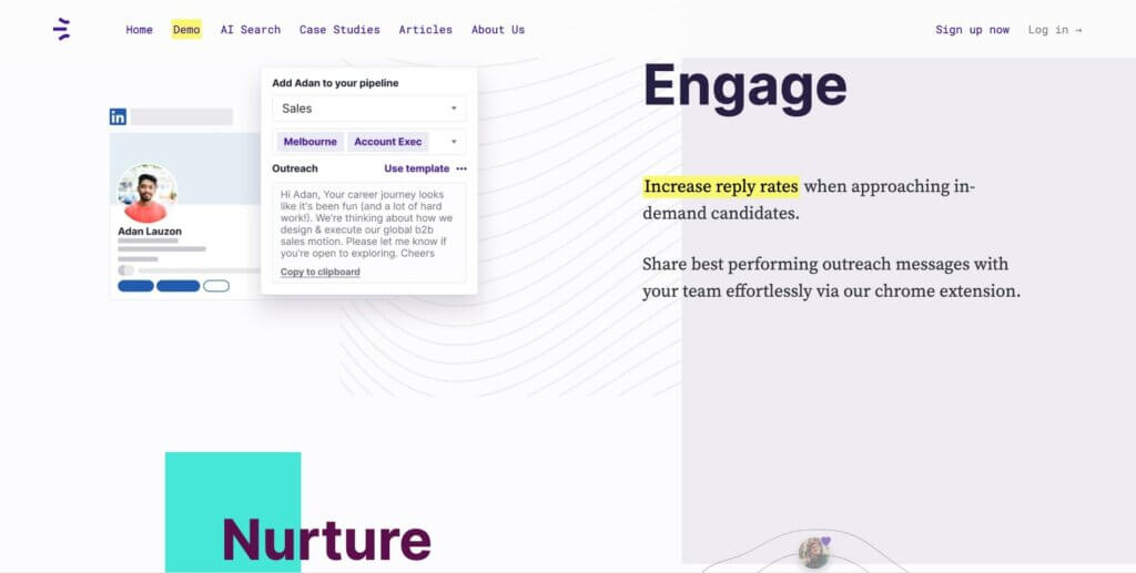 Attract AI user interface.
