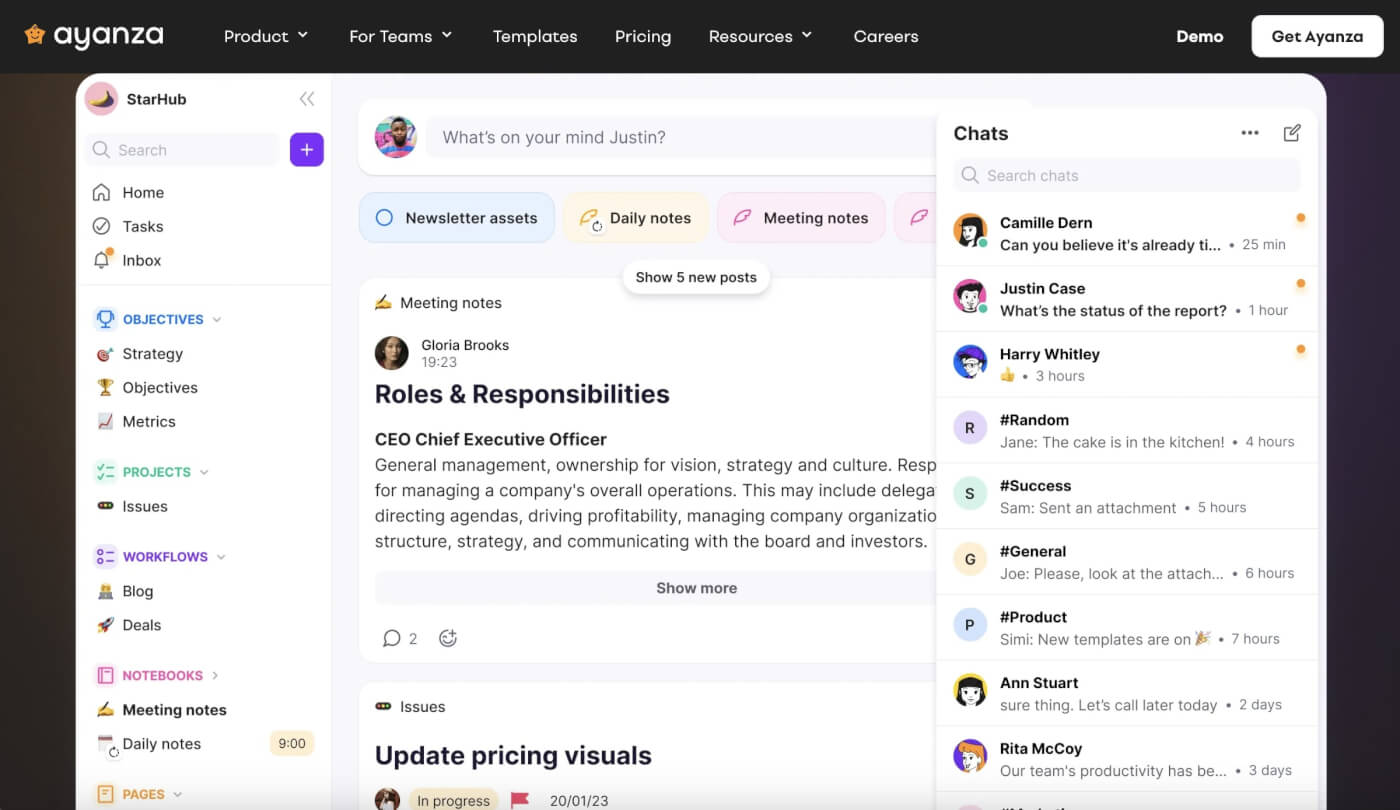 Ayanza AI user interface.