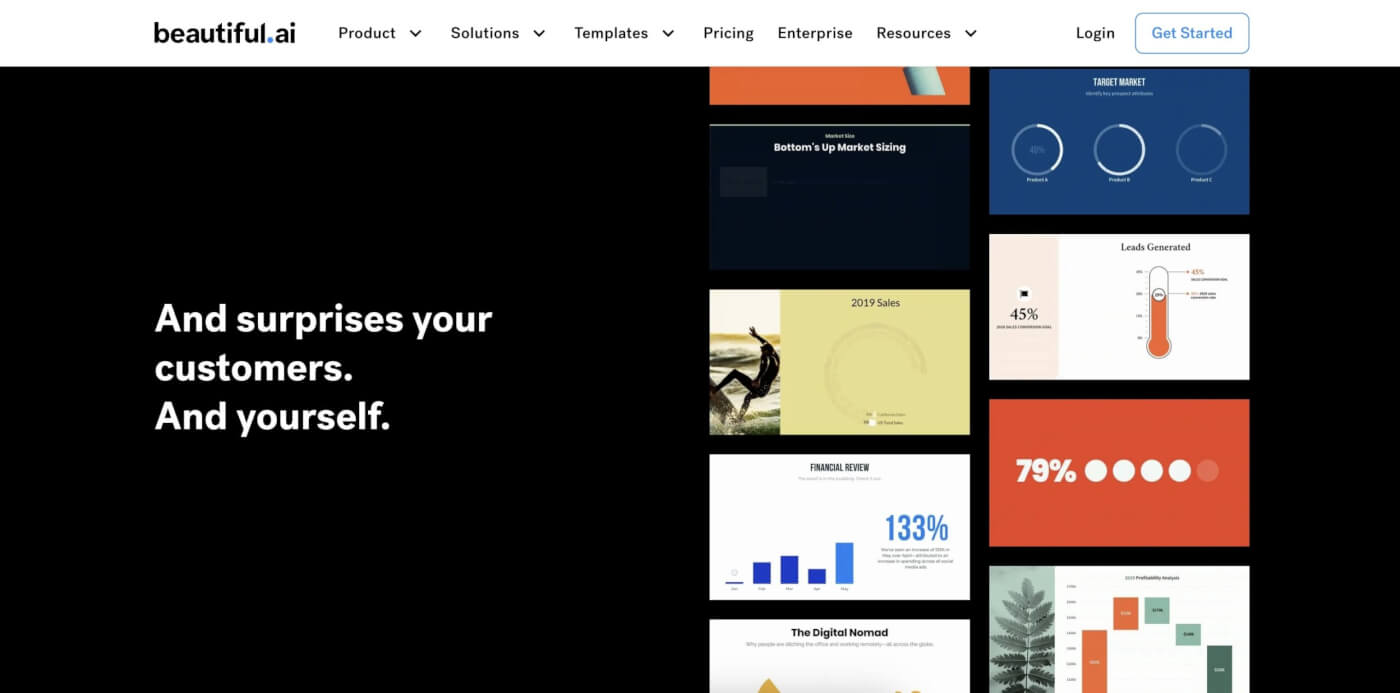 Beautiful.AI user interface.