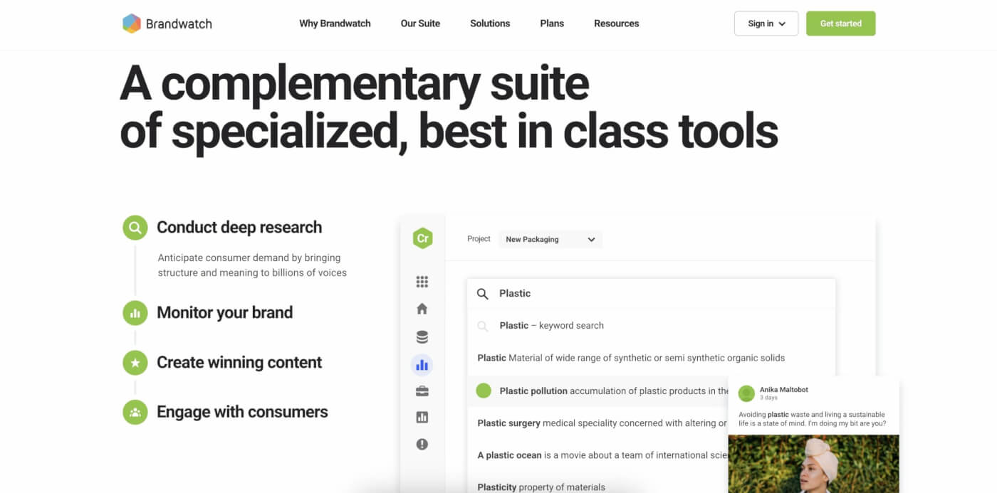 Brandwatch user interface.