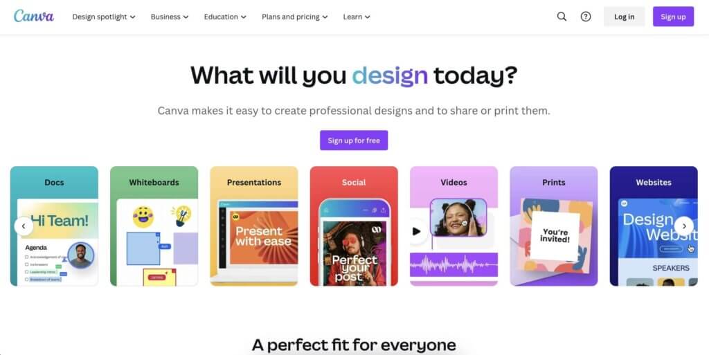 Canva user interface.