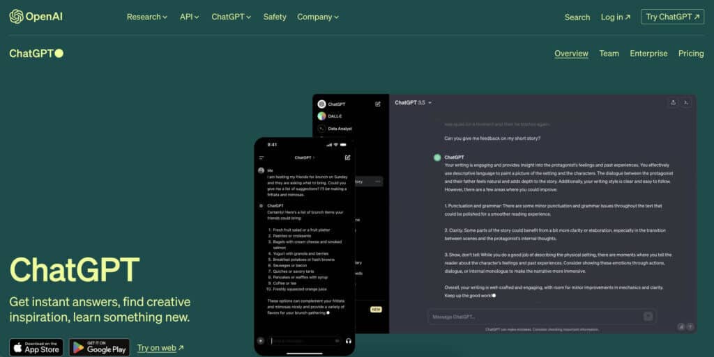 ChatGPT user interface.