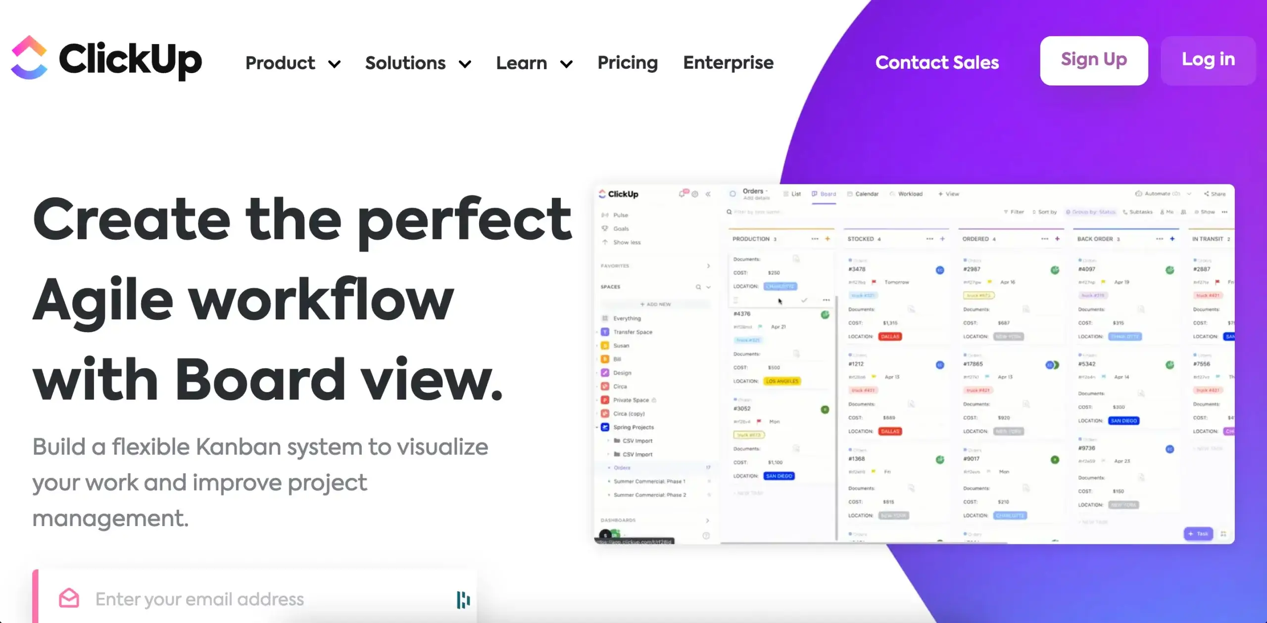 ClickUp user interface.