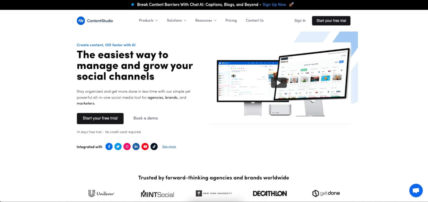 ContentStudio user interface.