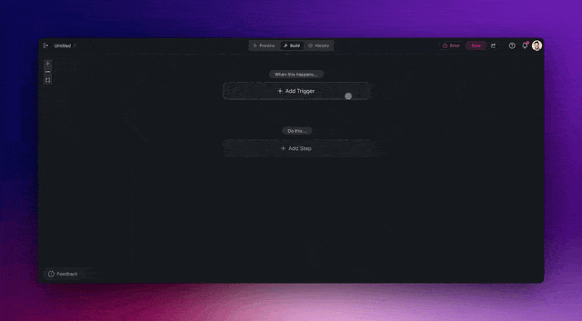 GIF showing an AI-powered form that triggers automation: follow-up tasks are assigned and data is structured instantly.