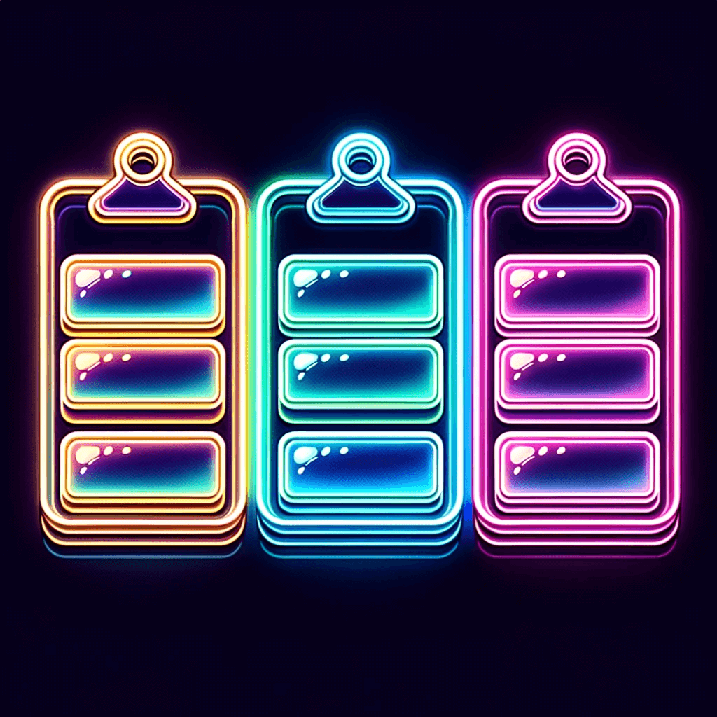 A kanban board with four columns titled