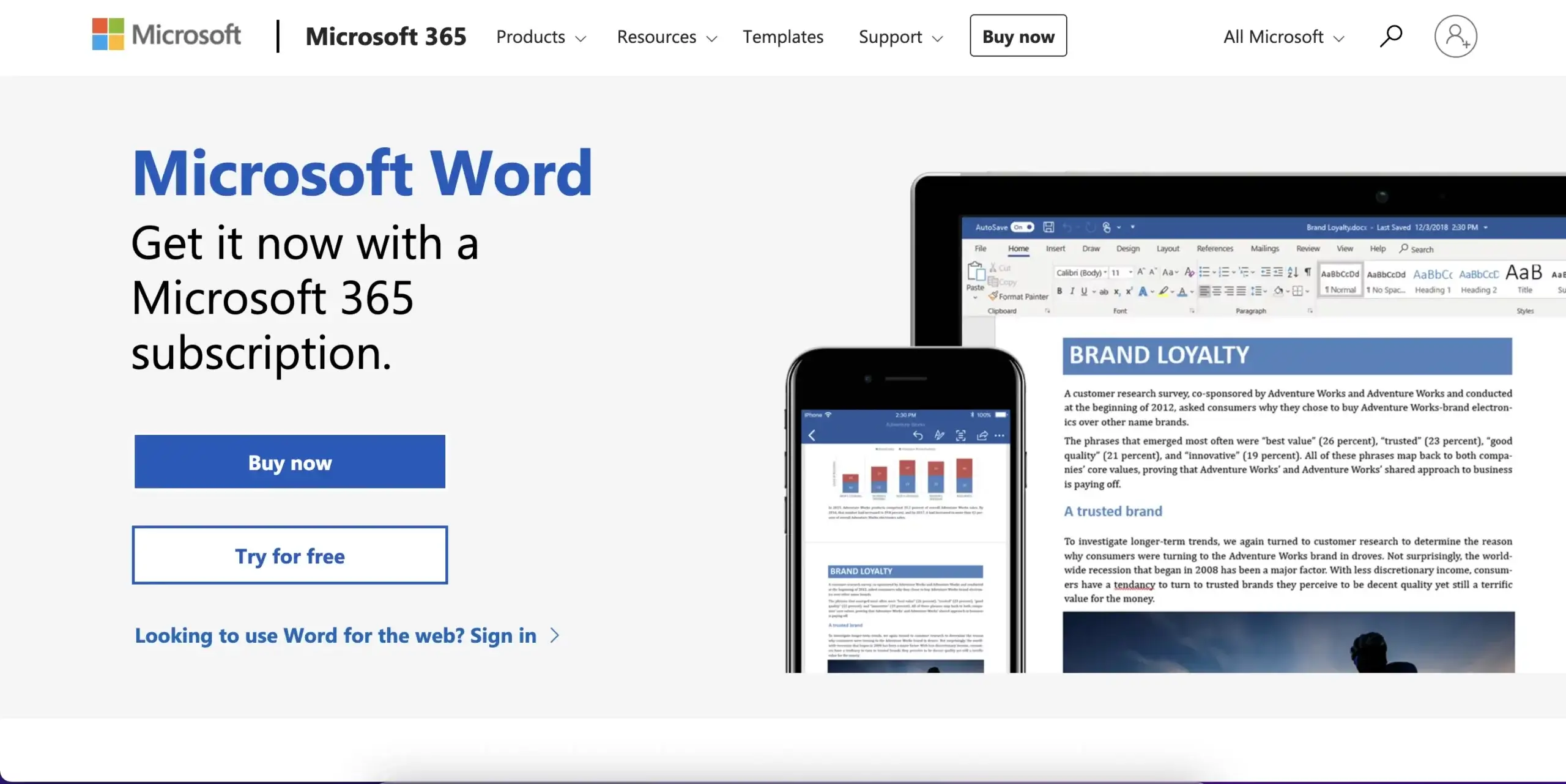 Microsoft Word user interface.