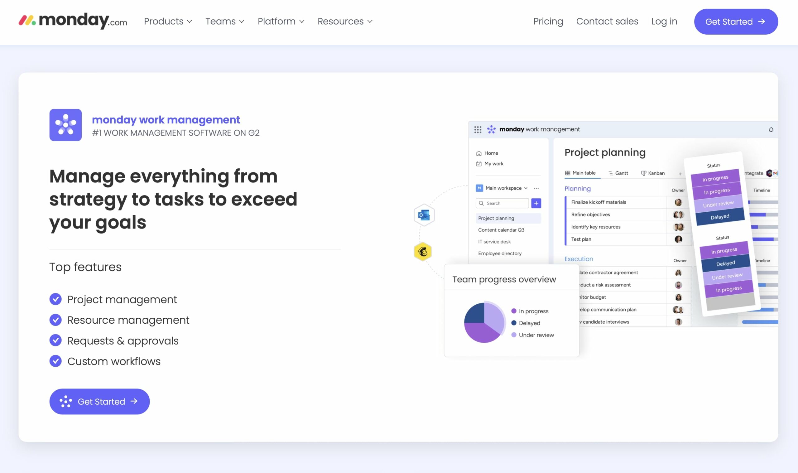 Monda.com user interface.