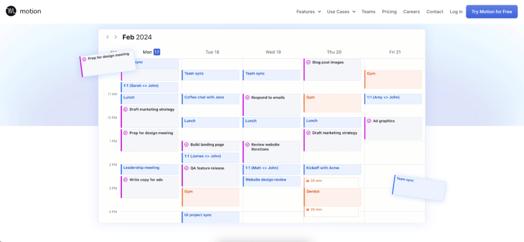 Motion AI user interface.