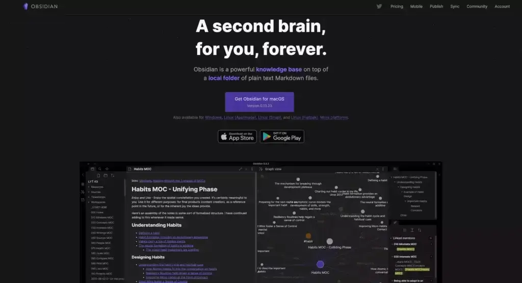 obsidian user interface | Taskade