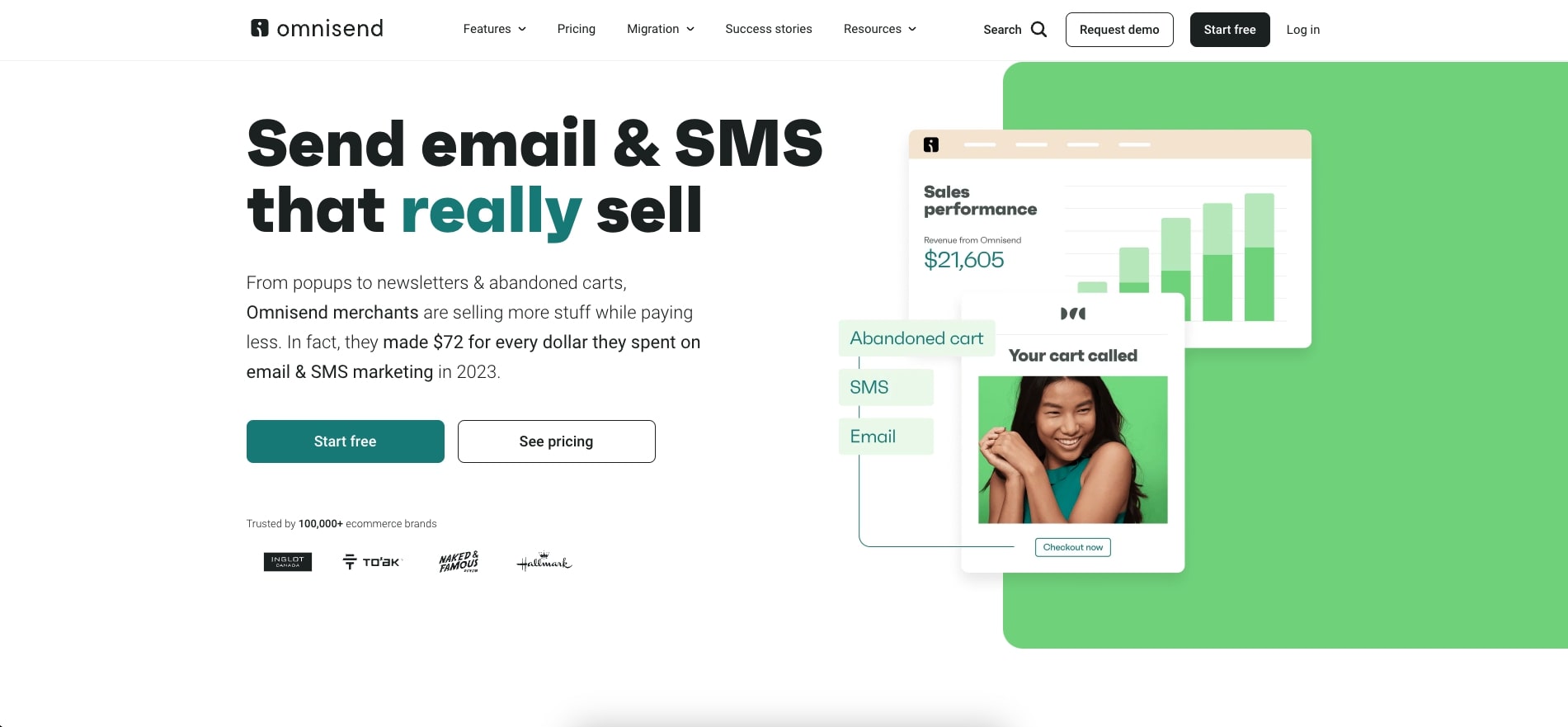 OmniSend user interface.