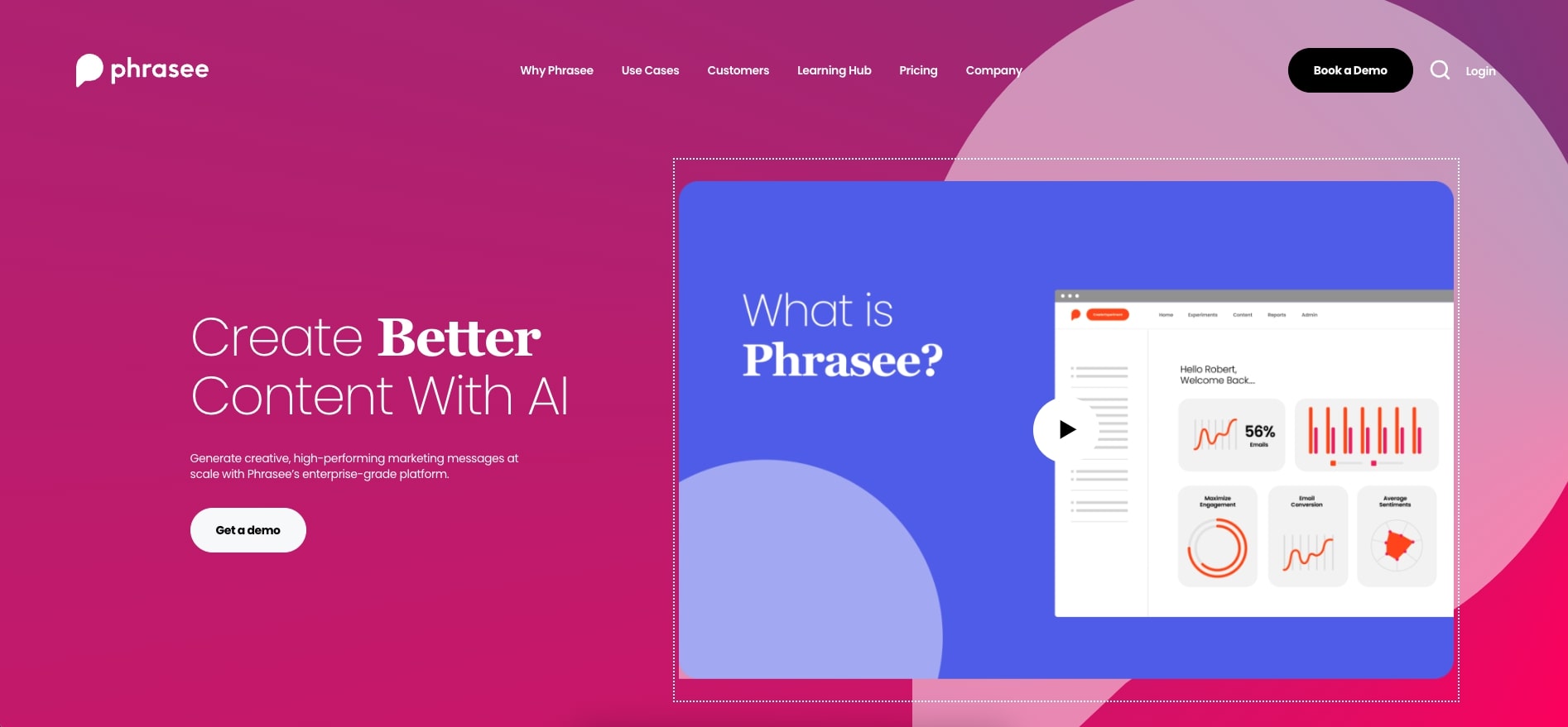 Phrasee user interface.