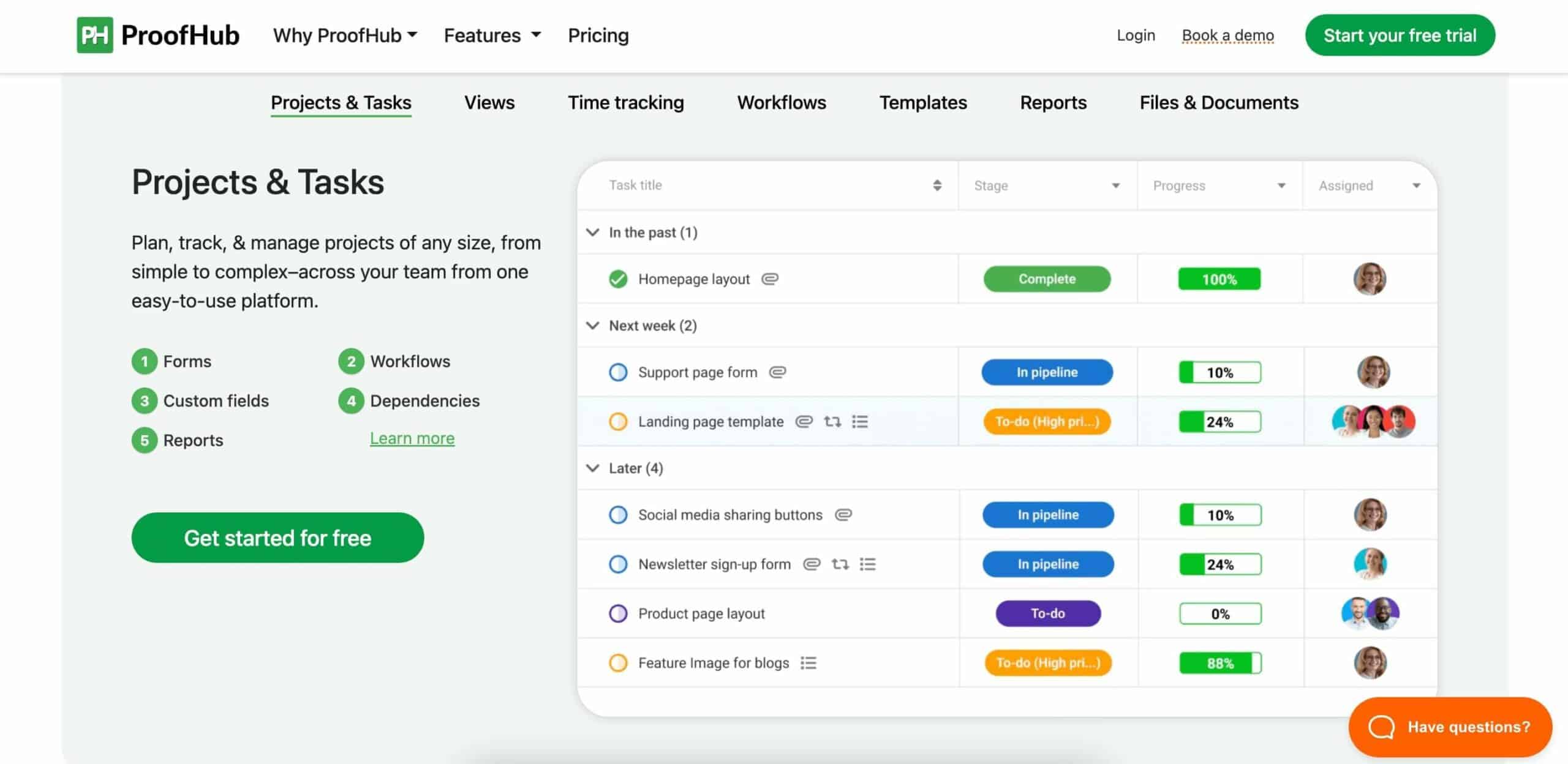 ProofHub user interface.