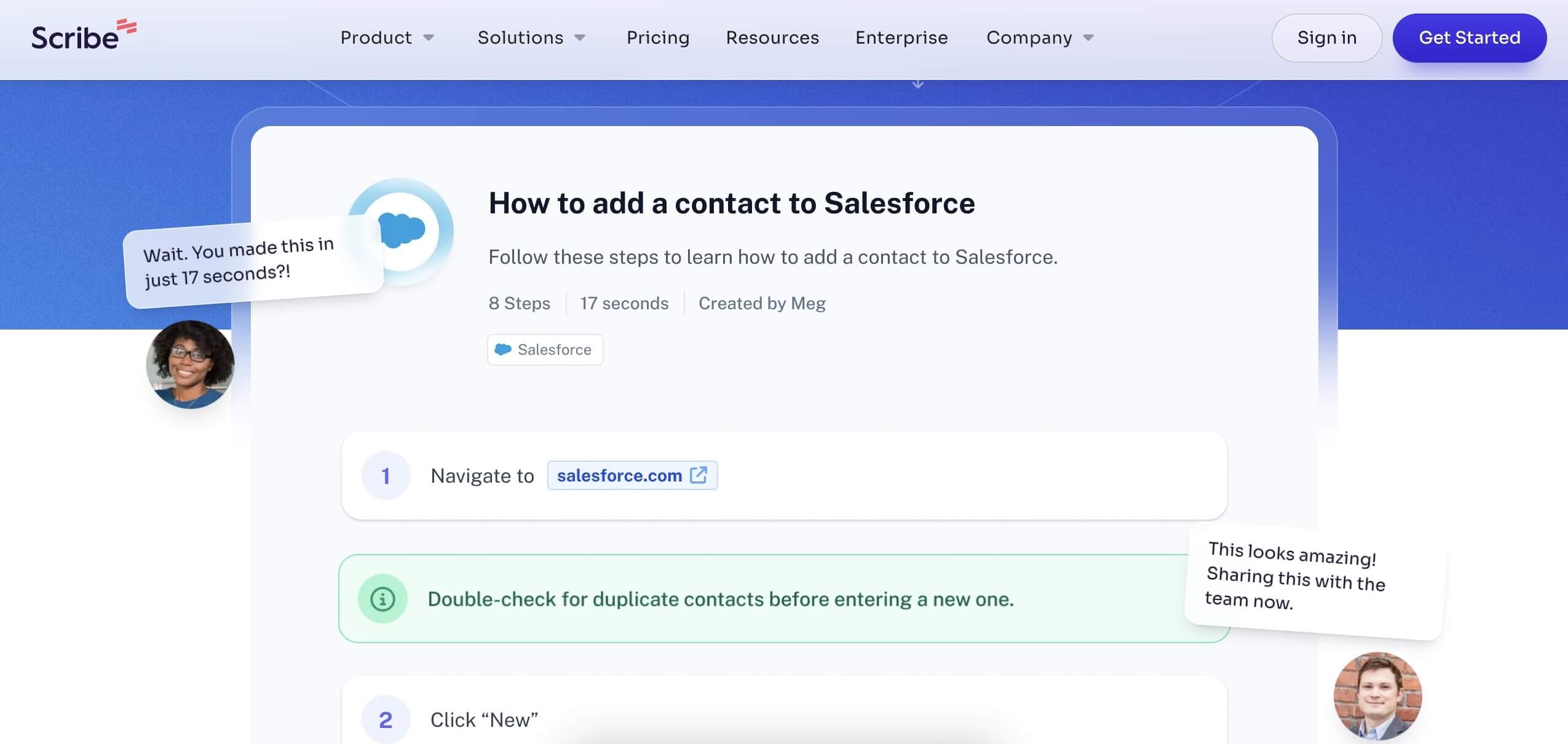 Scribe user interface.