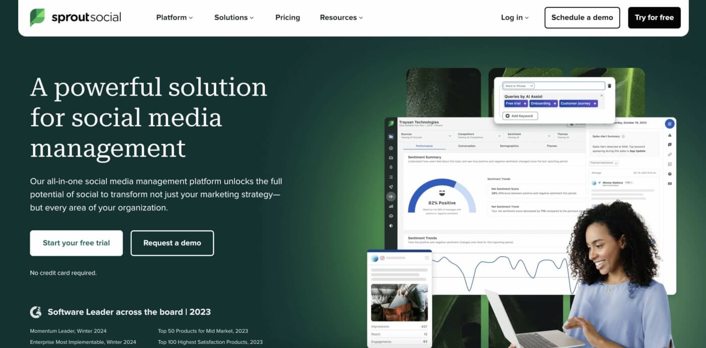 Sprout Social user interface.