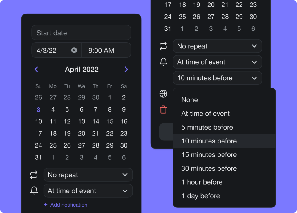 taskade reminders notifications