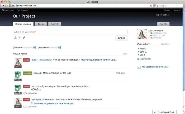 Wedoist user interface.