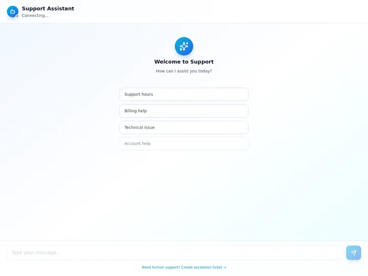 A support chat app built from one prompt, the kind of app a non-technical builder ships and then has to keep running