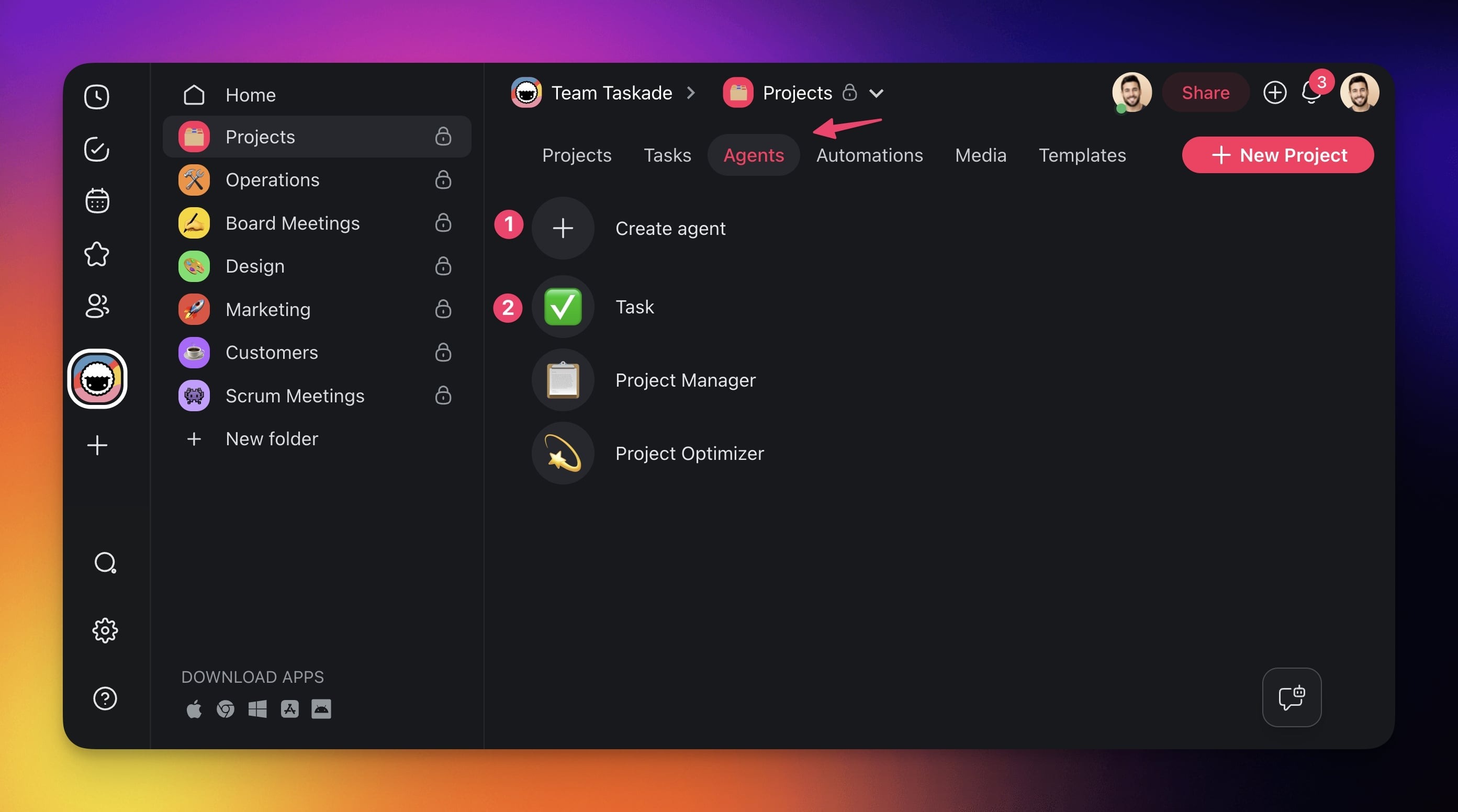 Taskade Agents v2 in action