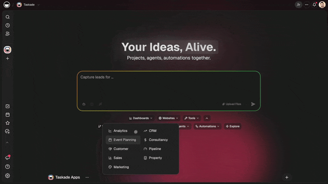 Dashboards that think — Taskade Genesis demo