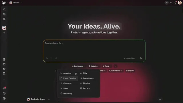 Dashboards that think, Taskade Genesis demo