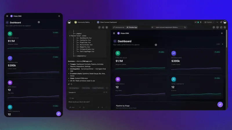 Taskade Genesis CRM sales dashboard: the best AI CRM builder for sales teams in 2026