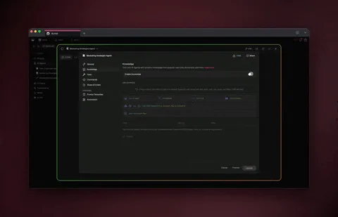 Training a custom AI agent on your own documents and project data in Taskade